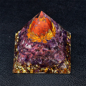 Red Jasper Sphere Lotus Orgone Pyramid EMF Protection Quartz Reiki Meditation