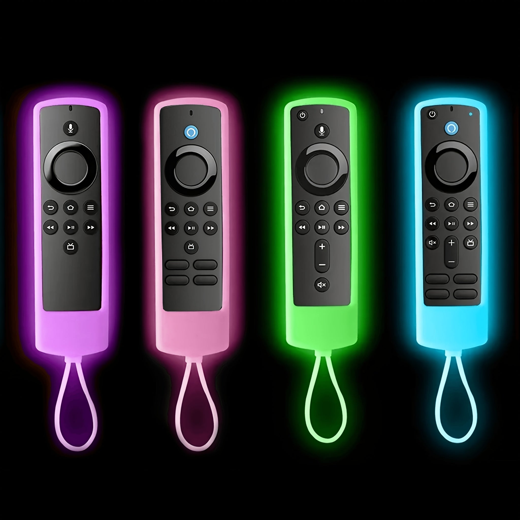 Glow-in-the-Dark Silicone Remote Control Case for FireStick | Multi-Color Neon Colors | Battery-Free with Lanyard | Durable & Flexible | Enhances Visibility in Low-Light Conditions | Compatible with 4K, 4K Max, Lite, Cube | Ideal for Home Theater & Entert