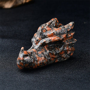 3.2 Inch Dragon Head Skull Statue Crystal Point Crystal Healing Meditation Decor