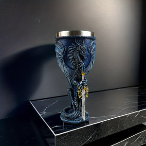 1pc, 7oz (200ml) Dragon Sword Cup, Medieval Dragon Wine Glass, Stainless Steel Champagne Glass, Gothic Dragon Sword Goblet, For Scotch Bourb