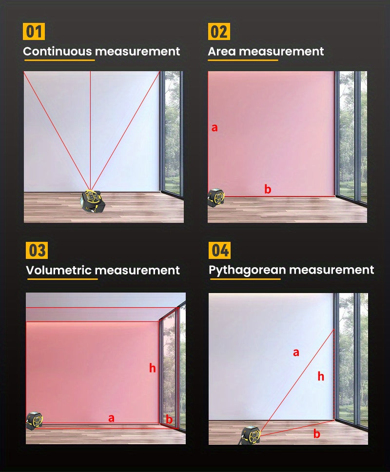 1pc Laser Tape Measure 3 In 1 Digital Tape Measure High Precision  Laser Rangefinder Steel Tape Measure