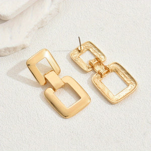 Golden Chain Design Dangle Earrings Elegant Sexy Style Zinc Alloy 18K Gold Plated Jewelry Trendy Female Earrings