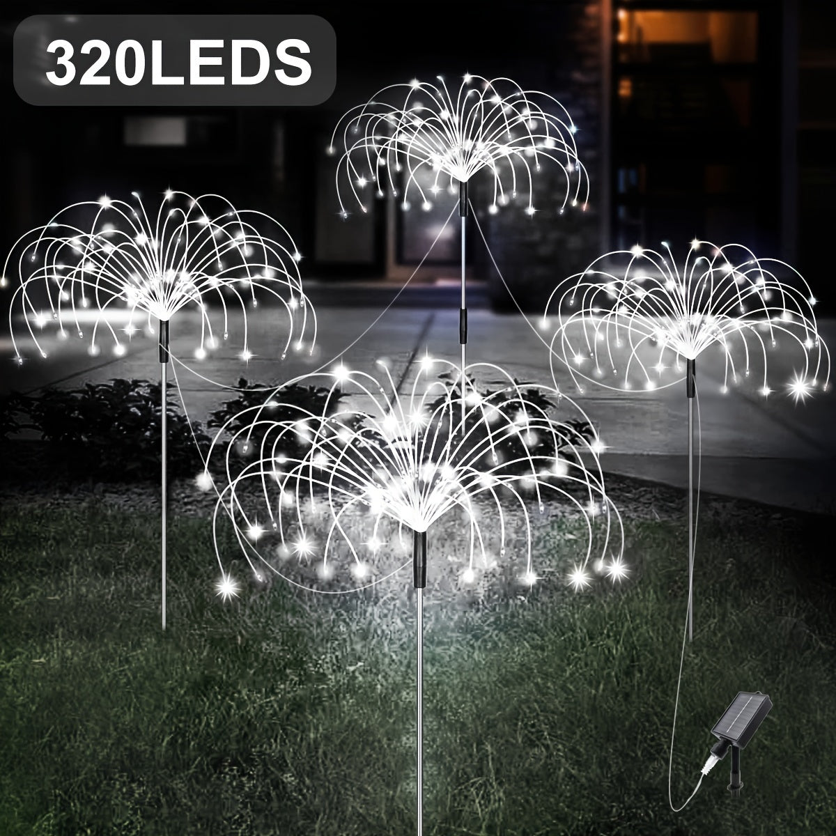 4pcs Solar Led Fireworks Lights, 8 Modes, Outdoor Waterproof Solar Garden Fireworks Lights, Starburst Stake Lights, Yard Balcony, Pathway La