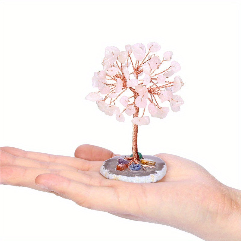 1PC Natural Crystal Tree: Enhance Health & Luck with Seven Chakra Energy - Random Base Gift