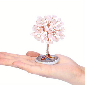 1PC Natural Crystal Tree: Enhance Health & Luck with Seven Chakra Energy - Random Base Gift