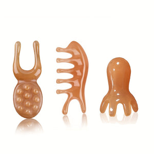 3pcs Massage Scraping Tools Small Frog Meridian Massage Comb Dolphin Head Massage Comb Octopus Massage Comb