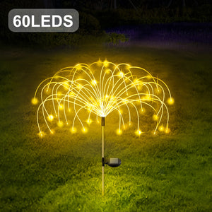 4pcs Solar Led Fireworks Lights, 8 Modes, Outdoor Waterproof Solar Garden Fireworks Lights, Starburst Stake Lights, Yard Balcony, Pathway La