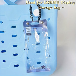 1pc LABUBU Transparent Dust-Proof Protective Storage Bag with Spring Keychain - High-Quality Clear Plastic Display Case for LABUBU, CRYBABY & Winter Rhapsody Plush Toys - Collectible Gift for Toy Enthusiasts, Toy Storage Box, Collectible Showcase, Visible