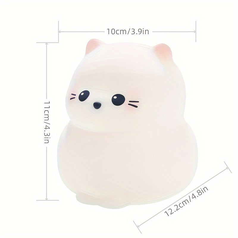 Guardian Kitty Silicone Night Light – Smart Cat LED Bedlight with Patting Sensor, USB Rechargeable, 3 Brightness Levels, 30-Minute Timer, Warm Soft Glow, Perfect for Kids’ Rooms, Gifts for Friends & Family, Bedroom Lights, GLOOPRO