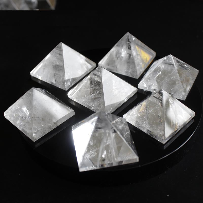 Natural Transparent Quartz Crystal Pyramid Clear Reiki Healing Natural white crystal Pyramid raw stone polishing BB03