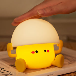 1 cute Egg Yolk silicone night light Smart pat light USB rechargeable with data cable, room desktop decoration atmosphere light with three levels of brightness, 30 minutes of sleep companion, timed automatic light off, classmates and friends, Christmas an