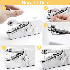 1pc Handheld Sewing Machine Mini Sewing Machines, Portable Sewing Machine Quick Handheld Stitch Tool For Fabric, Kids Cloth, Clothing - 2 Co