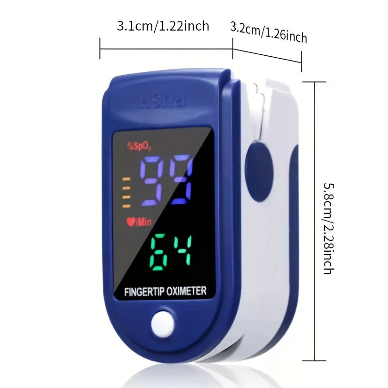 Fingertip Pulse Oximeter, Blood Oxygen Saturation Monitor (SpO2) With Pulse Rate Measurements And Pulse Bar Graph, Portable Digital Reading