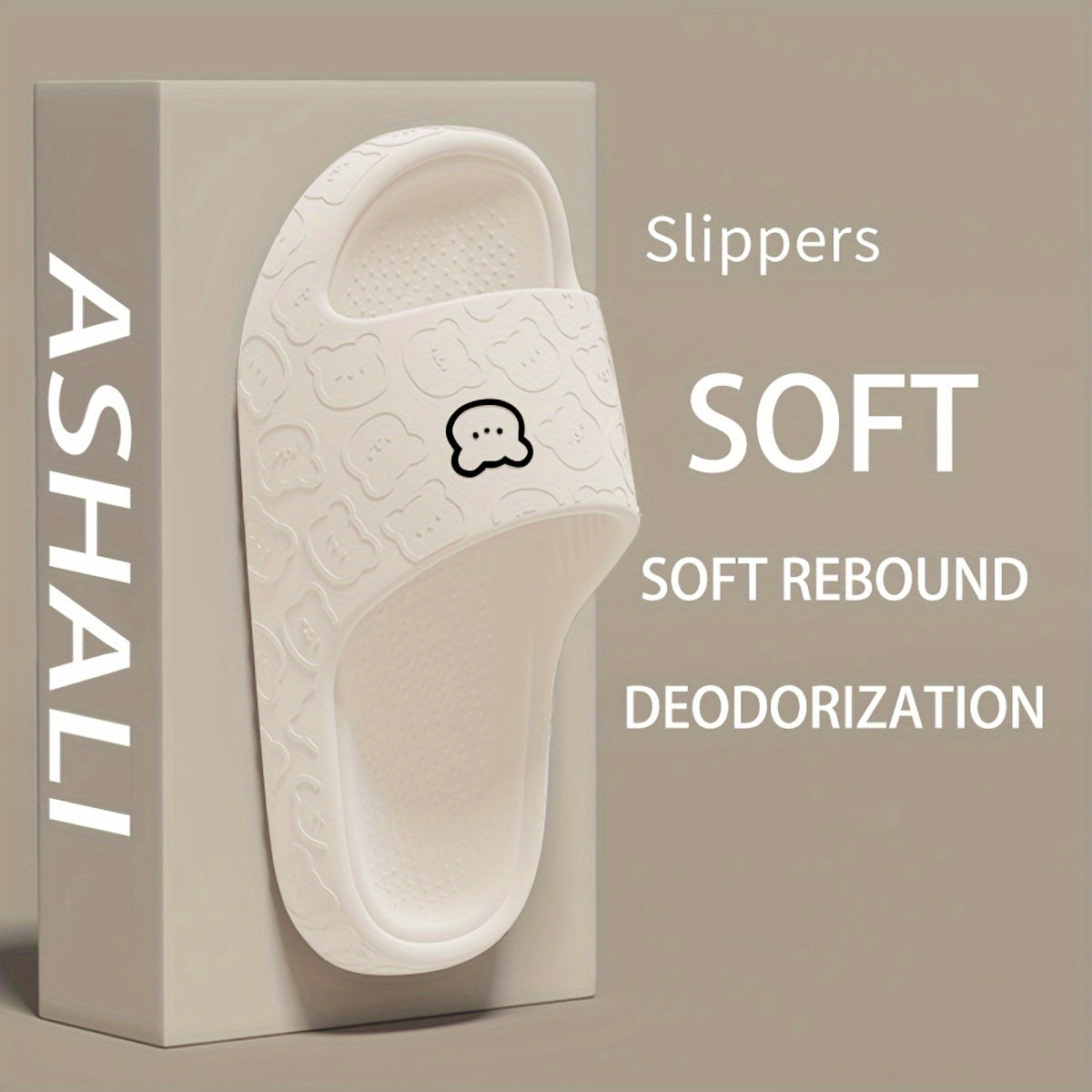 ASHALI Cute Bear Breathable Men'S Soft Slippers, All-Season Indoor Home Use for Couples, Bathroom Slippers