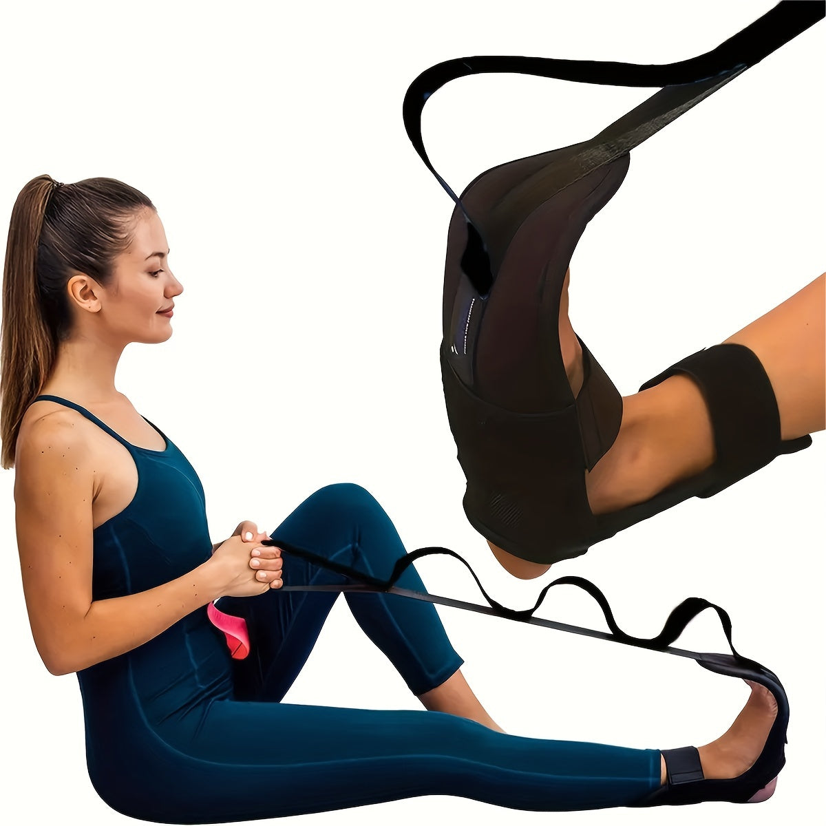 1pc Foot Stretcher Calf Stretcher For Plantar Fasciitis, Yoga Stretching Band Leg Stretch Belt For Muscle Relaxation