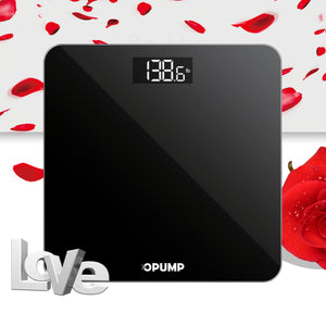OPUMP High Precision Digital Bathroom Scale, Electronic Weight Scale, Accurate, Safe, Easy to Read, High Capacity, with Backlit HD LCD Display, 400 Lbs Capacity, Switchable Between Kg/lb/st, Includes 3 AAA Batteries