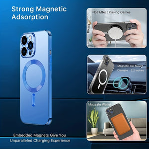 Luxury Plating Clear Magnetic For Wireless Charge Case For IPhone15 14 13 12 11 Pro Max X XR XS 8  7 Plus Soft Silicone Cover