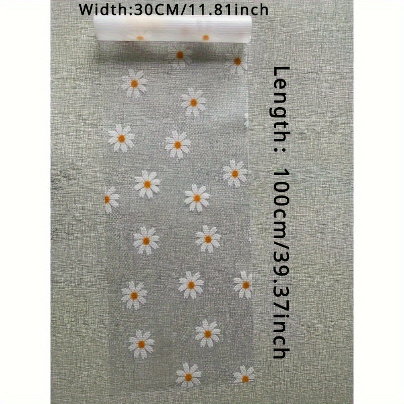 EVA Non-Slip Daisy Pattern Drawer Liner Sheets - Plastic Anti-Moisture Shelf Liner for Kitchen Cabinets, Wardrobe, Shoe Organizer - Clear Cu