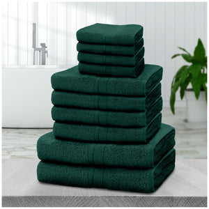 10pcs Towel Bale Set | Luxurious 100% Cotton Towels Family Pack | Quick-Drying, Highly Absorbent & Ultra-Soft Fabric | Includes 4 Face Towels, 4 Hand Towels, 2 Bath Towels | Available in 16 Elegant Colours | Ideal for Home, Gym, Spa, or Beach Use | Durabl