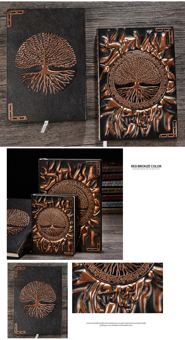 1pc Vintage Tree Of Life A5/A6 Diary Notebook Journals Handcraft Embossed Leather Diary Bible Book Travel Planner School Office Gift With 10