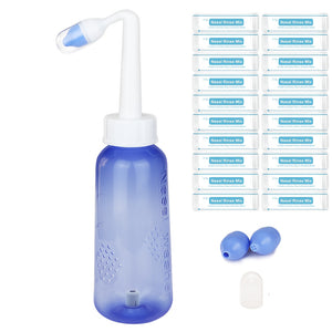 300ml BPA-Free Nasal Irrigation System - 10oz Nasal Wash Bottle with Nasal Wash Salt Packets