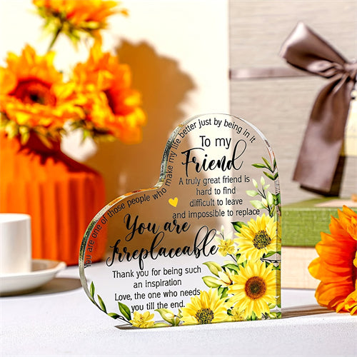 1pc Friendship Plaque, Sunflower Friendship Gift, Birthday Gift,Home Decoration, Party Decoration, Wedding Gift, Girlfriend Gift,Christmas Gift,room Decor