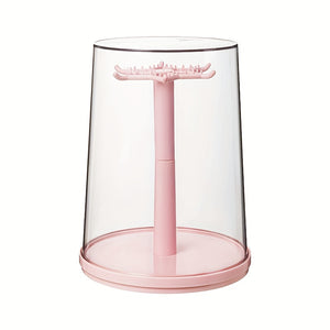 1pc 360° Rotating Display Case - Dustproof Storage for Labubu, Plush Toys, Keychains & Pendants | Transparent Acrylic Organizer | Perfect Gift for Collectors and Hobbyists, Toy Storage Organizer