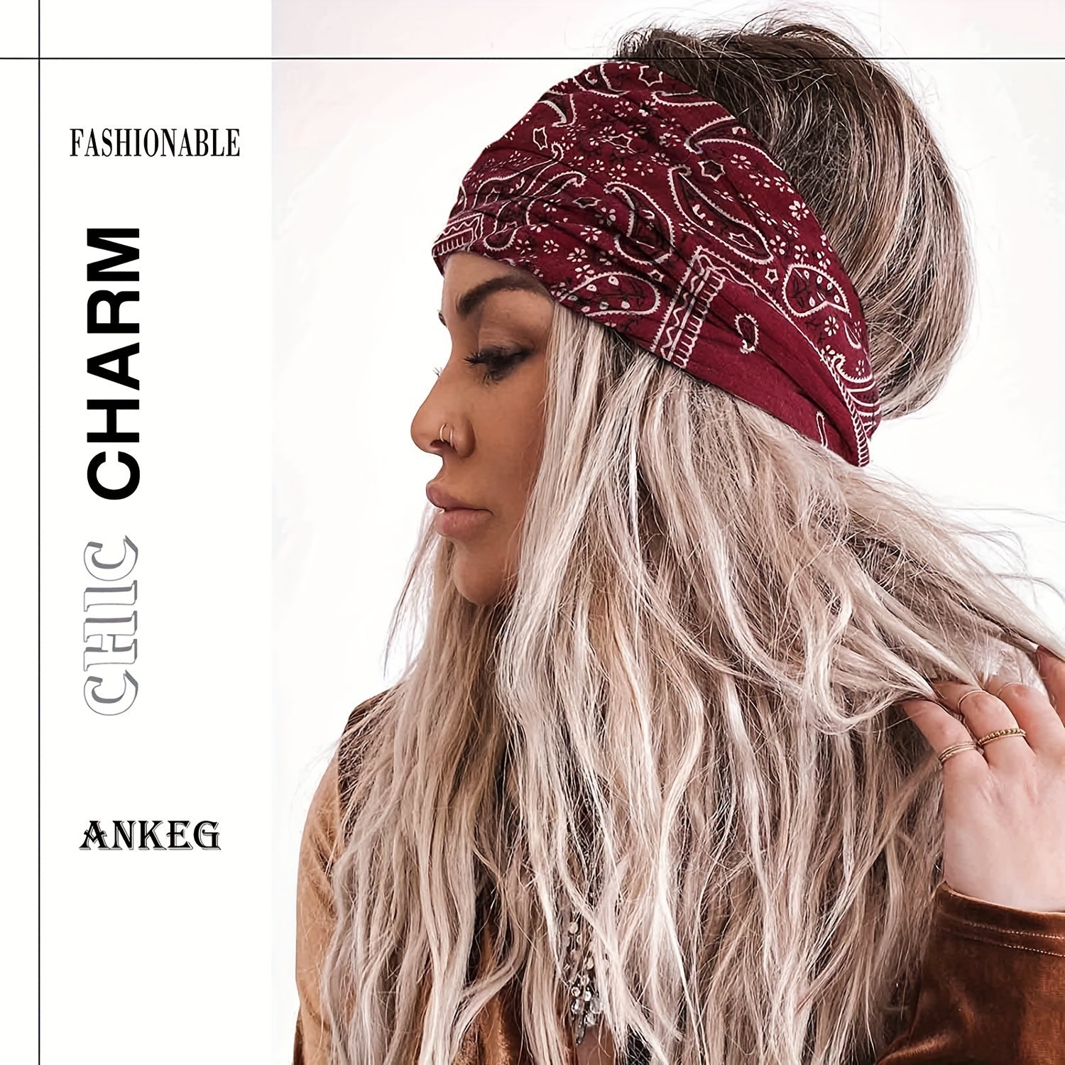 Chic Boho Paisley Headband for Active Women - Durable, Stretchy Turban for Fashion & Sweat Control