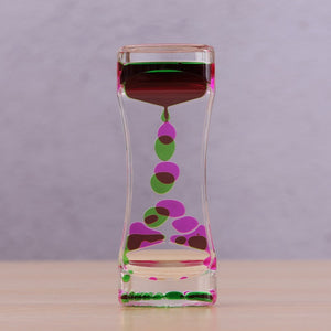 Liquid Motion Bubbler, Hourglass Liquid Bubbler, Timer For Sensory Play, Fidget Toy - Stress Management - Cool Desk Decor Halloween/Thanksgi