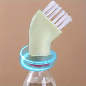 1pc Dead Corner Crevice Brush, Wet And Dry Use, Can Be Connected To Mineral Water Bottle, Household Multi-scene & Multi-functional Cleaning