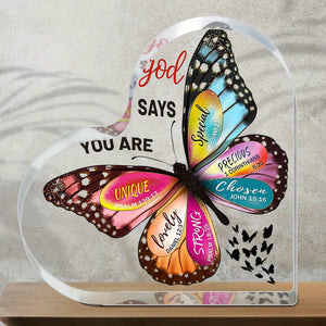 1pc, Christian Gifts For Women Faith Inspirational Gifts For Mom, Acrylic Religious Desk Decor Bible Verse Gift Butterfly Scripture Gifts, Motivational Gift For Mother Sister Friends, Halloween gifts, Thanksgiving gifts, Christmas gifts