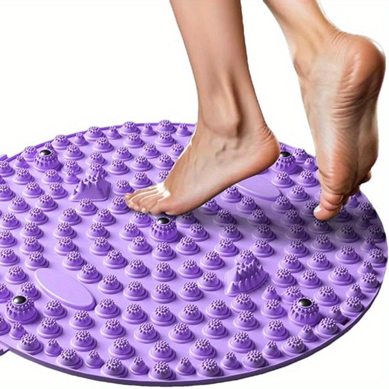 Foldable Foot Massage Pad with Granular Bumps for Stress and Muscle Relaxation – Purple Plastic Massage Mat for Home, Work, or Travel Use, Muscle Relaxation Tool | Textured Surface | Raised Nodules Mat