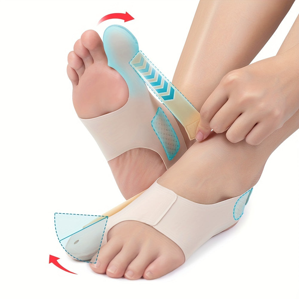 Breathable Fabric Toe Separator & Support Wrap for Day and Night Use – Ideal for Running,, and Foot – Easy to Wear, Durable, Beige with Blue Accents, Foot Comfort Support | Supportive Footwear | Breathable Fabric Wrap, Foot Care