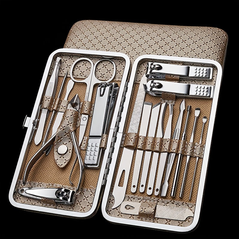 Complete Professional Manicure & Pedicure Set - Nail Clipper, Cutter, Files & More - Perfect for Home & Travel!