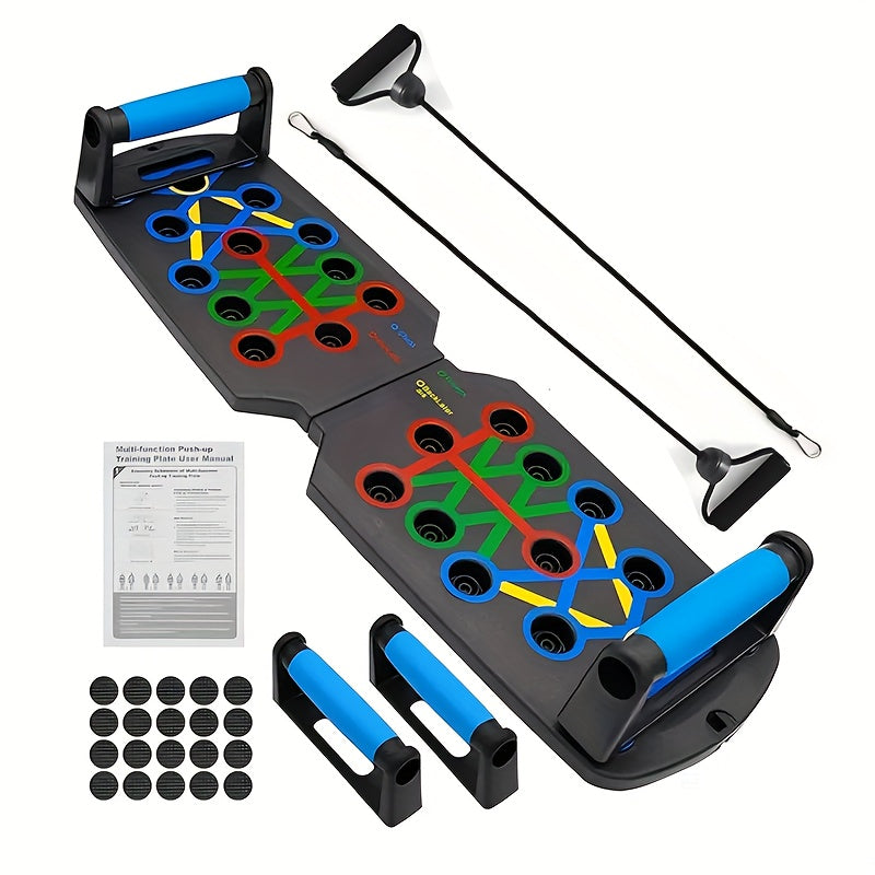 1pc Home Foldable Push Up Board, Multifunctional 28 Hole Fitness Board, Suitable For Physical Exercise, Chest Muscle Exercise, Strength Training Equipment