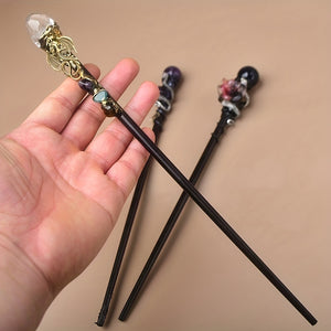 1PC Natural Crystal Wand Handmade Diy Wand, Cosplay Halloween Scepter Witch Cane Halloween Gift