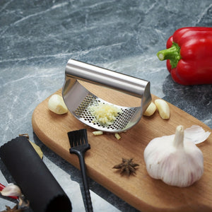 1pc, Garlic Press, Stainless Steel Garlic Press, Rocker Metal Garlic Mincer, Washable Garlic Crusher, Kitchen Garlic Chopper, Garlic Masher,