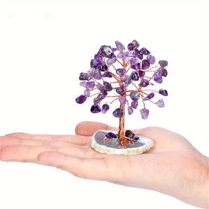 1PC Natural Crystal Tree: Enhance Health & Luck with Seven Chakra Energy - Random Base Gift