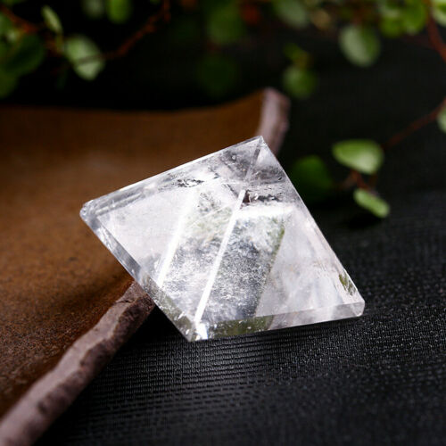 Natural Clear Quartz Crystal Pyramid Figurine Altar Healing Reiki Specimen