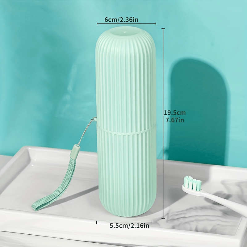 1pc Hypoallergenic Portable Travel Toothbrush Holder Set with Storage for Mouthwash and Toothpaste - Essential for Business Trips