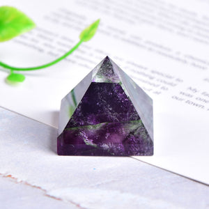 Natural Fluorite Crystal Pyramid Quartz Healing Stone Chakra Reiki Crystal Tiger Eye Point Home Decor Crafts Of Gem Stone 1PC