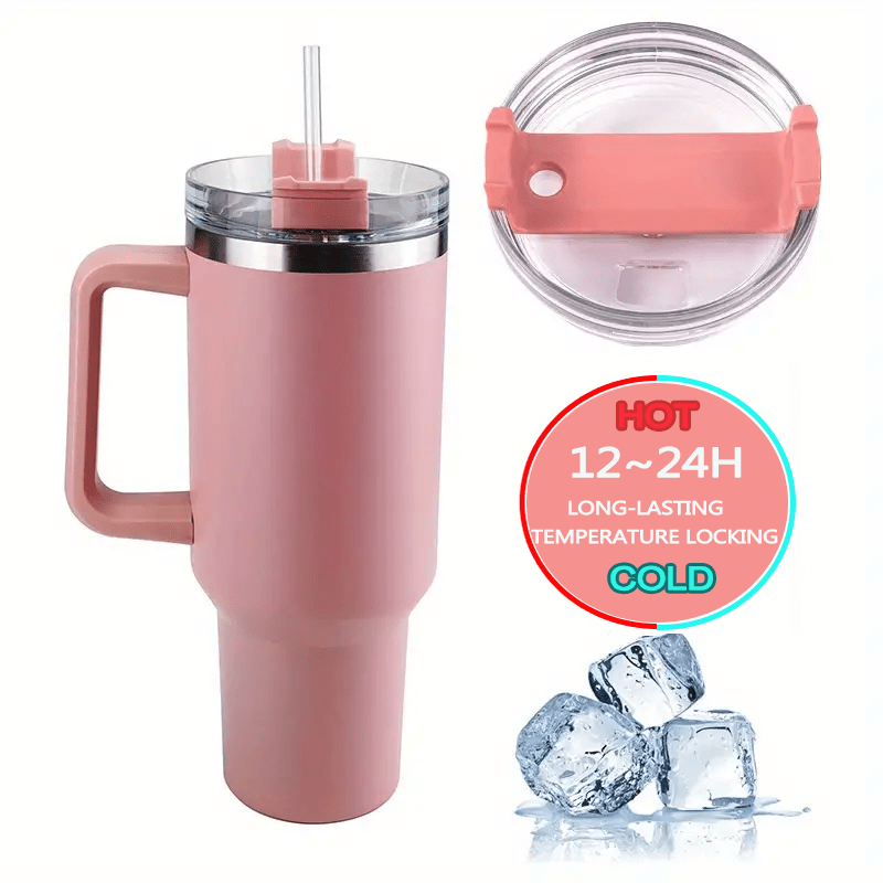 Elegant 40oz Sakura Train Insulated Tumbler - Reusable Stainless Steel Travel Mug with Handle & Straw Lid, Shatterproof and BPA-Free