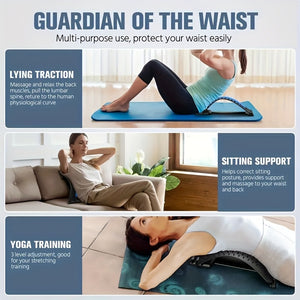 Adjustable Multi-Level Back & Neck Massager Board - Manual Stretch Relax for Muscle Relaxation, Fitness, Office, Sports & Running - Blue PVC Material, Compact Design for Easy Storage & Use, Fitness Recovery Aid | Multifunctional Stretcher | Easy Storage D