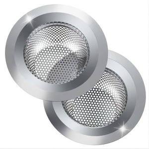 2-Pack 304 Stainless Steel Kitchen Sink Strainers, 4.5” Wide Rim, Efficient Anti-Clog Mesh Basket for Easy Cleaning and Durable Use