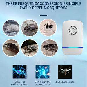 Ultrasonic Pest Repellent Plug-In - Effective Indoor Insect Control For Mosquitoes, Mice, Spiders, Ants, Cockroaches - Child-Safe Sleep Aid