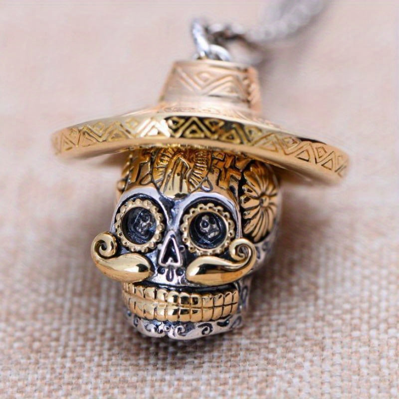 Men Necklace Gothic Creative Design Detachable Skull Pendant Necklace For Men, Personality Multi-Element Religious Pendant, Jewelry Accessor