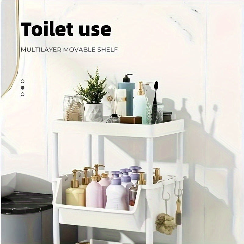 Multi-tier storage rack multi-layer SPA storage cart - PABA, non-electric, mobile storage rack with wheels, 4/5-tier, suitable for living