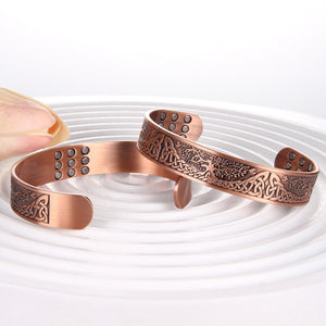 1pc Copper Bracelet For Men, Enhanced Magnetic Bracelets For Men With 3500 Gauss Magnets, Pure Copper Jewelry Adjustable Cuff Bangle