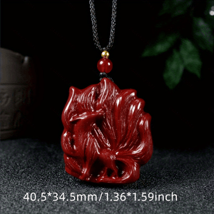 1pc Natural Cinnabar Fox Pendant For Men And Women To Ward Off Evil And Transfer Love Career Bless Pendant