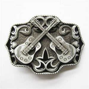 Western Zinc alloy Leather Belt Buckle Guitar Country Music Hot Shape Pattern US Local Shipping